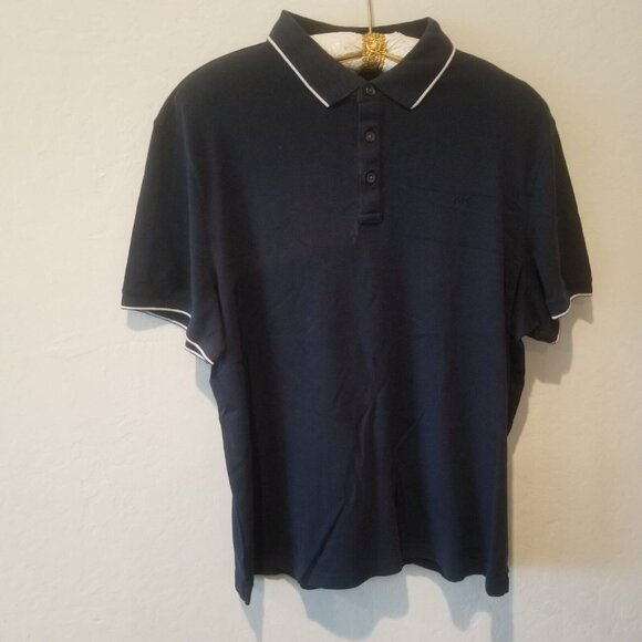 Michael Kors Women's Button Up Polo Shirt Casual Collared Top Cotton Black Sz XL - Picture 1 of 6